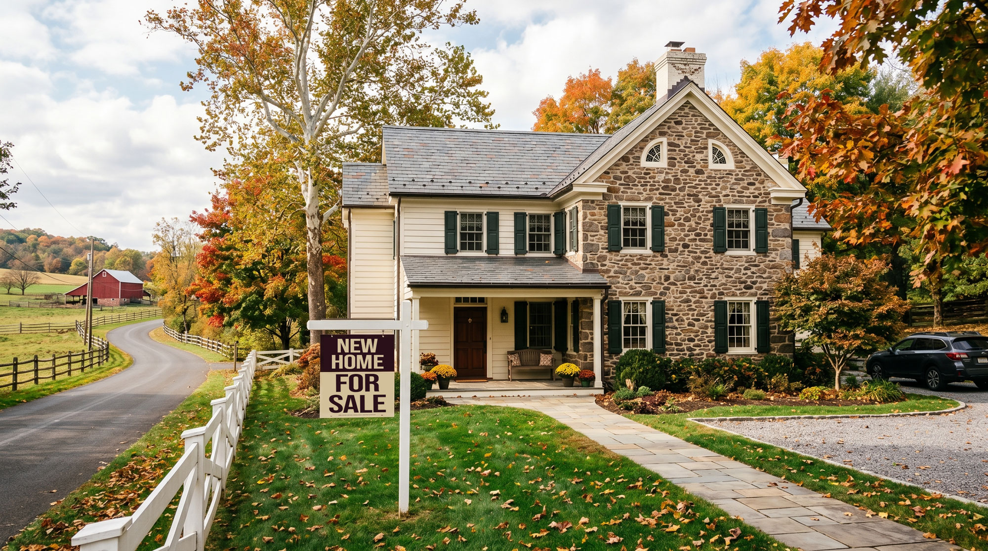 great looking home with for sale sign placed in front